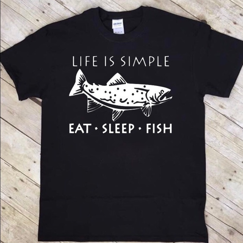 Eat sleep fish T-shirt